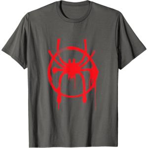 imageMarvel SpiderMan Into the SpiderVerse Red Icon TShirtAsphalt Grey