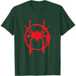 imageMarvel SpiderMan Into the SpiderVerse Red Icon TShirtDark Green