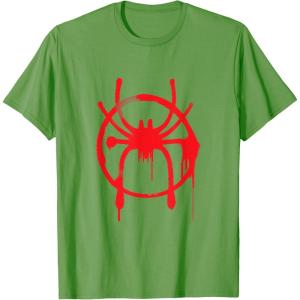 imageMarvel SpiderMan Into the SpiderVerse Red Icon TShirtGrass Green