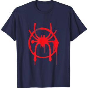 imageMarvel SpiderMan Into the SpiderVerse Red Icon TShirtNavy Blue