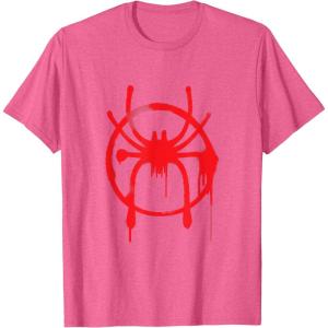 imageMarvel SpiderMan Into the SpiderVerse Red Icon TShirtPink Heather