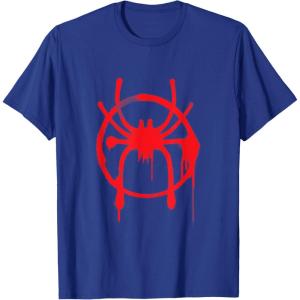 imageMarvel SpiderMan Into the SpiderVerse Red Icon TShirtRoyal Blue