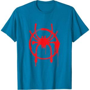 imageMarvel SpiderMan Into the SpiderVerse Red Icon TShirtSapphire Blue
