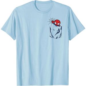 imageMarvel SpiderMan Left Chest Pocket TShirtBaby Blue
