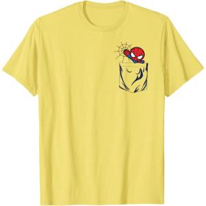 imageMarvel SpiderMan Left Chest Pocket TShirtLemon Yellow
