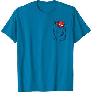 imageMarvel SpiderMan Left Chest Pocket TShirtSapphire Blue