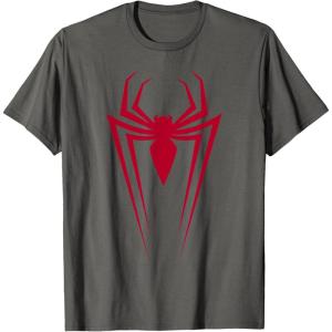 imageMarvel SpiderMan Red Spider Vintage Comic Icon TShirtAsphalt Grey