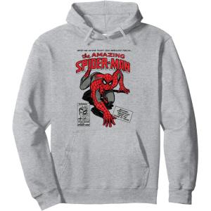 imageMarvel SpiderMan Retro Comic Pullover HoodieHeather Grey