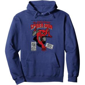 imageMarvel SpiderMan Retro Comic Pullover HoodieNavy Blue