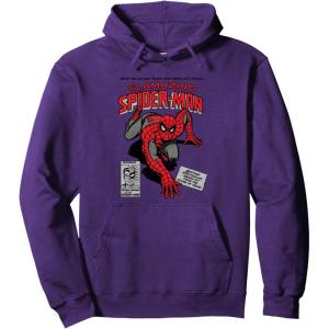 imageMarvel SpiderMan Retro Comic Pullover HoodiePurple