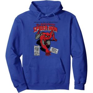 imageMarvel SpiderMan Retro Comic Pullover HoodieRoyal Blue