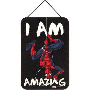 imageMarvel SpiderMan Upside Down Hanging Wood Wall Decor  I Am Amazing  Fun SpiderMan Sign for Movie Room or Kids BedroomBlue