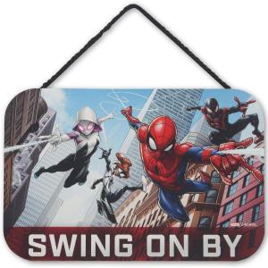 imageMarvel SpiderMan Upside Down Hanging Wood Wall Decor  I Am Amazing  Fun SpiderMan Sign for Movie Room or Kids BedroomRedBlue