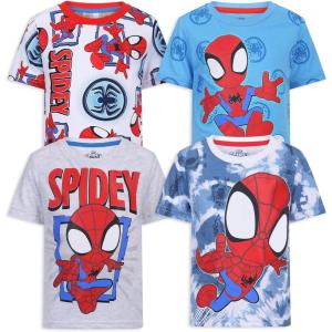 imageMarvel Spidey ampamp His Amazing Friends Boys 4 Pack TShirt for Toddler and Big KidsBlueGreyWhite