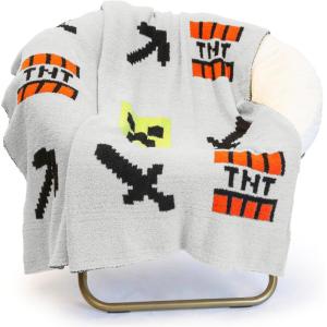 imageMarvel Spidey ampamp His Amazing Friends Ghost Spider Feather Knit Fluffy Throw Blanket  Gwen Stacy Fuzzy Blanket Measures 50 x 60 inch Super Soft Lightweight BeddingGray  Minecraft