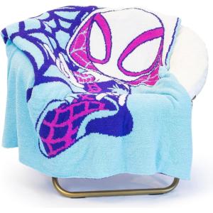 imageMarvel Spidey ampamp His Amazing Friends Ghost Spider Feather Knit Fluffy Throw Blanket  Gwen Stacy Fuzzy Blanket Measures 50 x 60 inch Super Soft Lightweight BeddingBlue  Ghost Spider