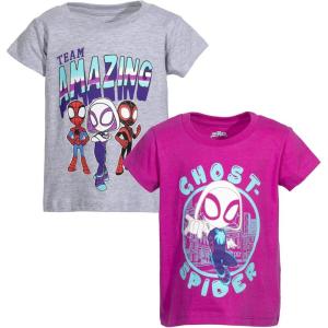 imageMarvel Spidey and His Amazing Friends Girls 2 Pack TShirts Toddler to Little KidGreyPurple