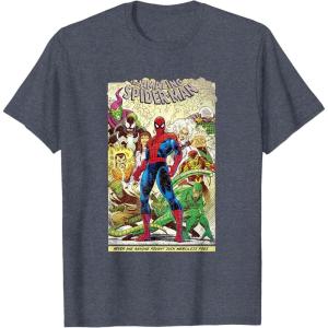 imageMarvel The Amazing SpiderMan Comic TShirt TShirtHeather Blue