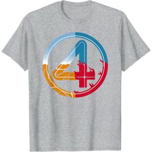 imageMarvel The Fantastic Four First Steps SuperPowered 4 Logo TShirtHeather Grey