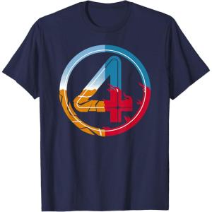 imageMarvel The Fantastic Four First Steps SuperPowered 4 Logo TShirtNavy Blue