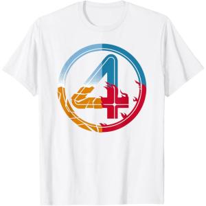 imageMarvel The Fantastic Four First Steps SuperPowered 4 Logo TShirtWhite