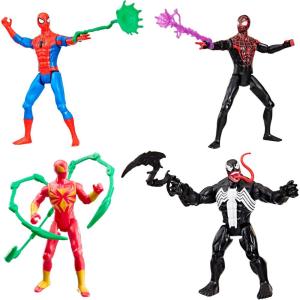 imageSPIDERMAN Marvel VenomVersus Epic World of Action Miles Morales Iron Spider ampamp Venom Superhero Toys Action Figure 4Pack Amazon Exclusive