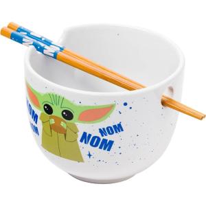 imageSilver Buffalo Marvel SpiderMan Japanese Manga Comic Panels Ceramic Ramen Noodle Rice Bowl with Chopsticks Microwave Safe 20 OuncesMandalorian Baby Yoda Grogu