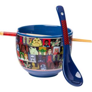imageSilver Buffalo Marvel SpiderMan Japanese Manga Comic Panels Ceramic Ramen Noodle Rice Bowl with Chopsticks Microwave Safe 20 OuncesStar Wars Characters Spoon
