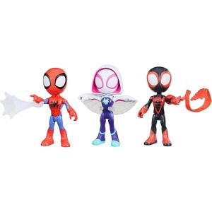 imageSpidey and his Amazing Friends 3Pack 4Inch Scale Marvel Action Figures Includes 3 Figures and 3 Accessories SpiderMan GhostSpider ampamp Miles Morales Amazon ExclusiveFriends Figure