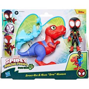 imageSpidey and his Amazing Friends Marvel DinoWebs SpideyRex ampamp Miles Spin Morales 4inchScale SpiderMan Action Figure Set Toys for Kids