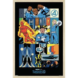 imageTrends International Marvel Fantastic Four First Steps 2025  Comic Panel Wall Poster 224L x 147W Premium Unframed VersionBlonde Framed Version
