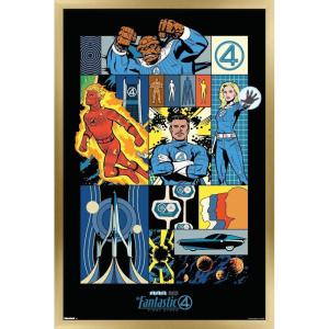 imageTrends International Marvel Fantastic Four First Steps 2025  Comic Panel Wall Poster 224L x 147W Premium Unframed VersionGold Framed Version