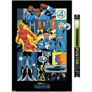 imageTrends International Marvel Fantastic Four First Steps 2025  Comic Panel Wall Poster 224L x 147W Premium Unframed VersionPoster  Clip Bundle