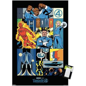 imageTrends International Marvel Fantastic Four First Steps 2025  Comic Panel Wall Poster 224L x 147W Premium Unframed VersionPoster  Mount Bundle