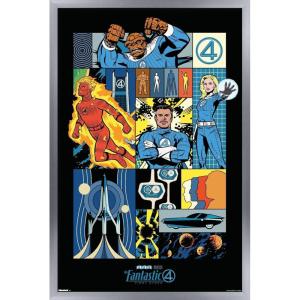 imageTrends International Marvel Fantastic Four First Steps 2025  Comic Panel Wall Poster 224L x 147W Premium Unframed VersionSilver Framed Version