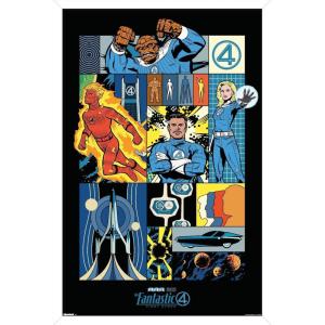 imageTrends International Marvel Fantastic Four First Steps 2025  Comic Panel Wall Poster 224L x 147W Premium Unframed VersionWhite Framed Version