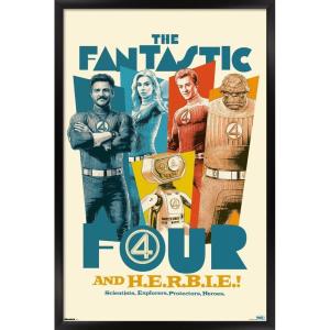 imageTrends International Marvel Fantastic Four First Steps 2025  F4 And HERBIE Wall Poster 34L x 224W Premium Unframed VersionBlack Framed Version