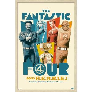 imageTrends International Marvel Fantastic Four First Steps 2025  F4 And HERBIE Wall Poster 34L x 224W Premium Unframed VersionBlonde Framed Version