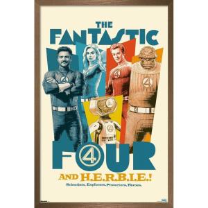 imageTrends International Marvel Fantastic Four First Steps 2025  F4 And HERBIE Wall Poster 34L x 224W Premium Unframed VersionBronze Framed Version