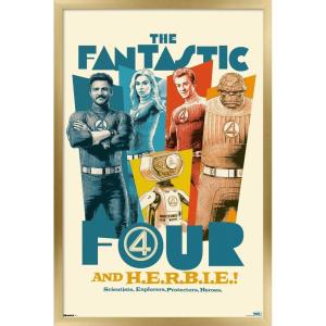 imageTrends International Marvel Fantastic Four First Steps 2025  F4 And HERBIE Wall Poster 34L x 224W Premium Unframed VersionGold Framed Version