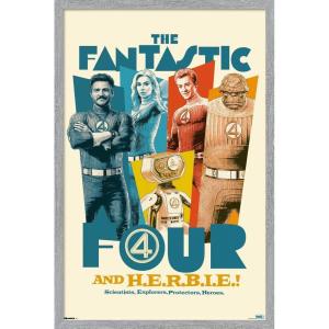 imageTrends International Marvel Fantastic Four First Steps 2025  F4 And HERBIE Wall Poster 34L x 224W Premium Unframed VersionGray Framed Version