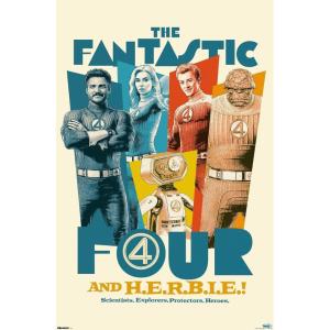 imageTrends International Marvel Fantastic Four First Steps 2025  F4 And HERBIE Wall Poster 34L x 224W Premium Unframed VersionPremium Unframed Version