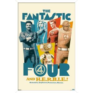 imageTrends International Marvel Fantastic Four First Steps 2025  F4 And HERBIE Wall Poster 34L x 224W Premium Unframed VersionWhite Framed Version