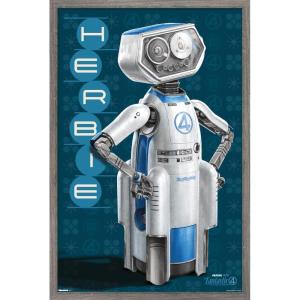 imageTrends International Marvel Fantastic Four First Steps 2025  HERBIE Wall Poster 224L x 147W Barnwood Framed VersionBarnwood Framed Version