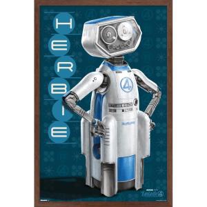 imageTrends International Marvel Fantastic Four First Steps 2025  HERBIE Wall Poster 224L x 147W Barnwood Framed VersionMahogany Framed Version
