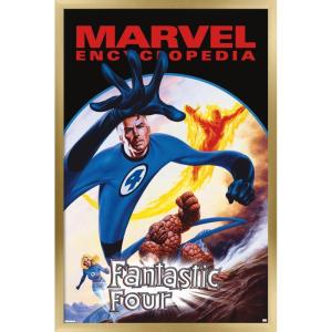 imageTrends International Marvel Publishing Fantastic Four  Fantastic Four Encyclopedia Wall Poster 19L x 13W Premium Unframed VersionGold Framed Version