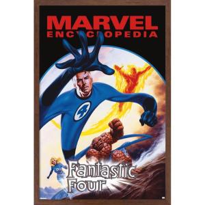 imageTrends International Marvel Publishing Fantastic Four  Fantastic Four Encyclopedia Wall Poster 19L x 13W Premium Unframed VersionMahogany Framed Version