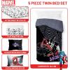 imageJay Franco Kids Comforter Set Includes Sheets and Pillow Covers  Soft and Cozy Bed Set for Stylish Room Decor Black  Marvel Comics 5 Piece Twin Size Bedding