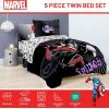 imageJay Franco Kids Comforter Set Includes Sheets and Pillow Covers  Soft and Cozy Bed Set for Stylish Room Decor Black  Marvel Comics 5 Piece Twin Size Bedding