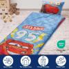 imageJay Franco Kids Slumber Bag and Pillow  54 x 27 Inch Comfy Indoor Sleeping Bag for School and Sleepovers 2 Piece Set Blue  SpidermanBlue  Cars